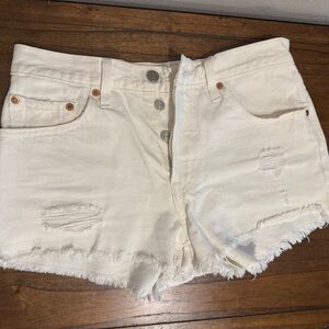 Levi’s 501 Original white denim shorts